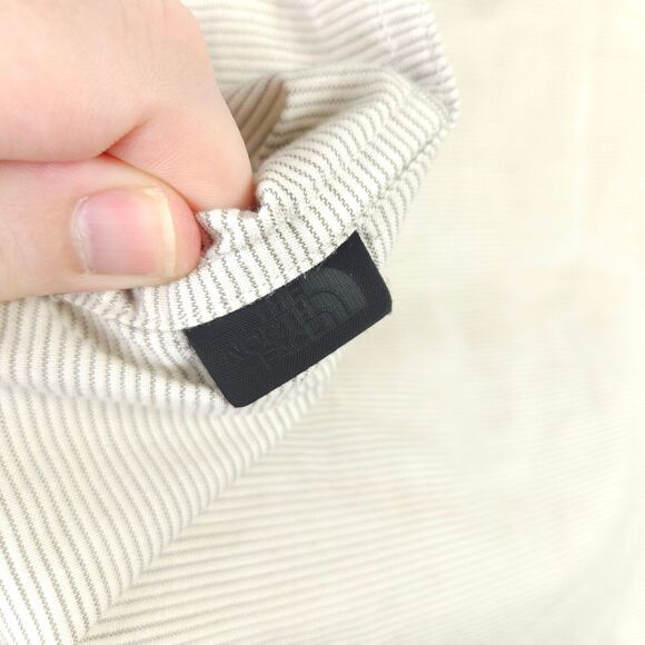 The North Face Mens Large White Striped Short Sleeve Button Down Shirt - Picture 3 of 10